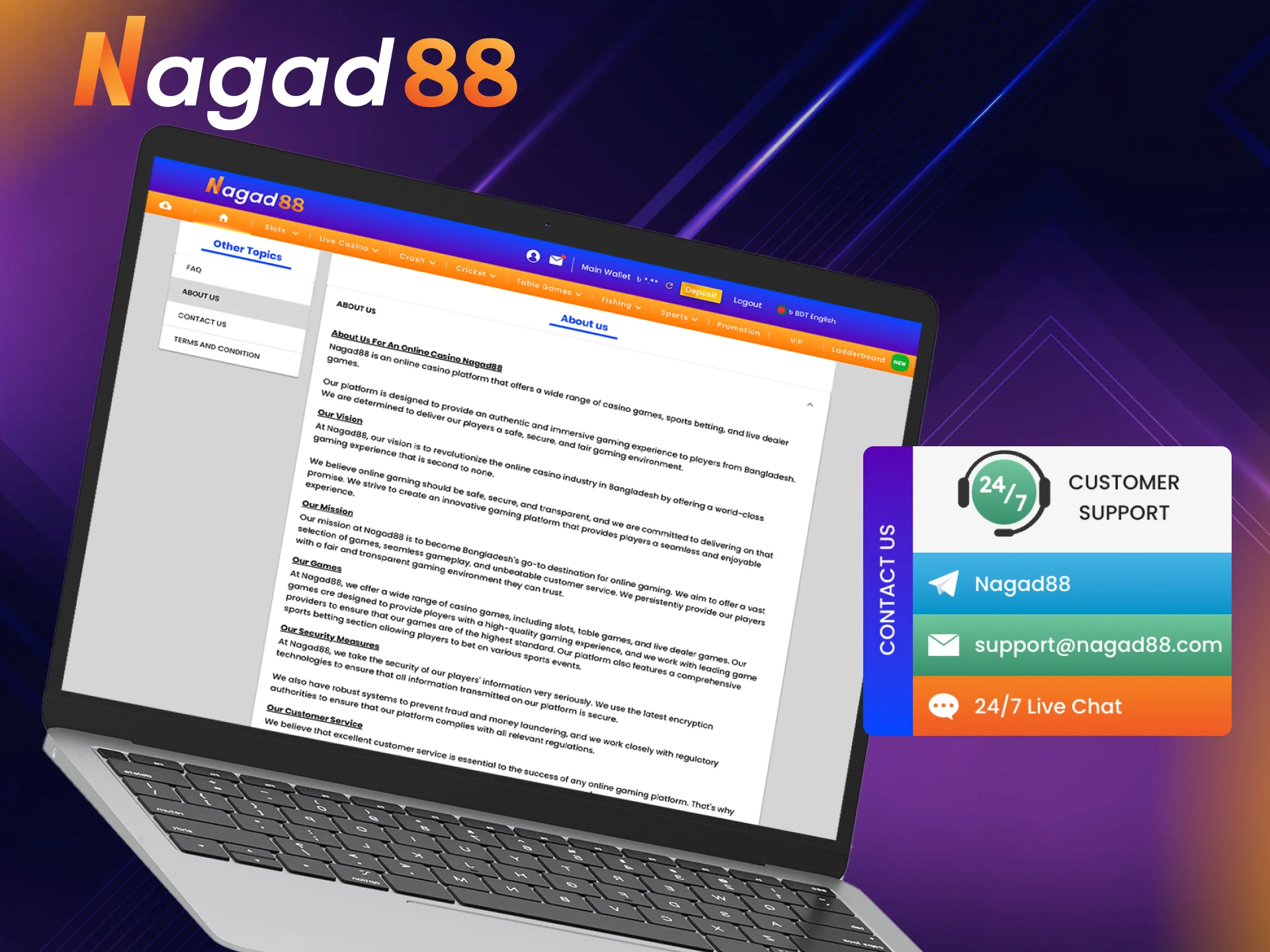 Nagad88 offers excellent customer service.