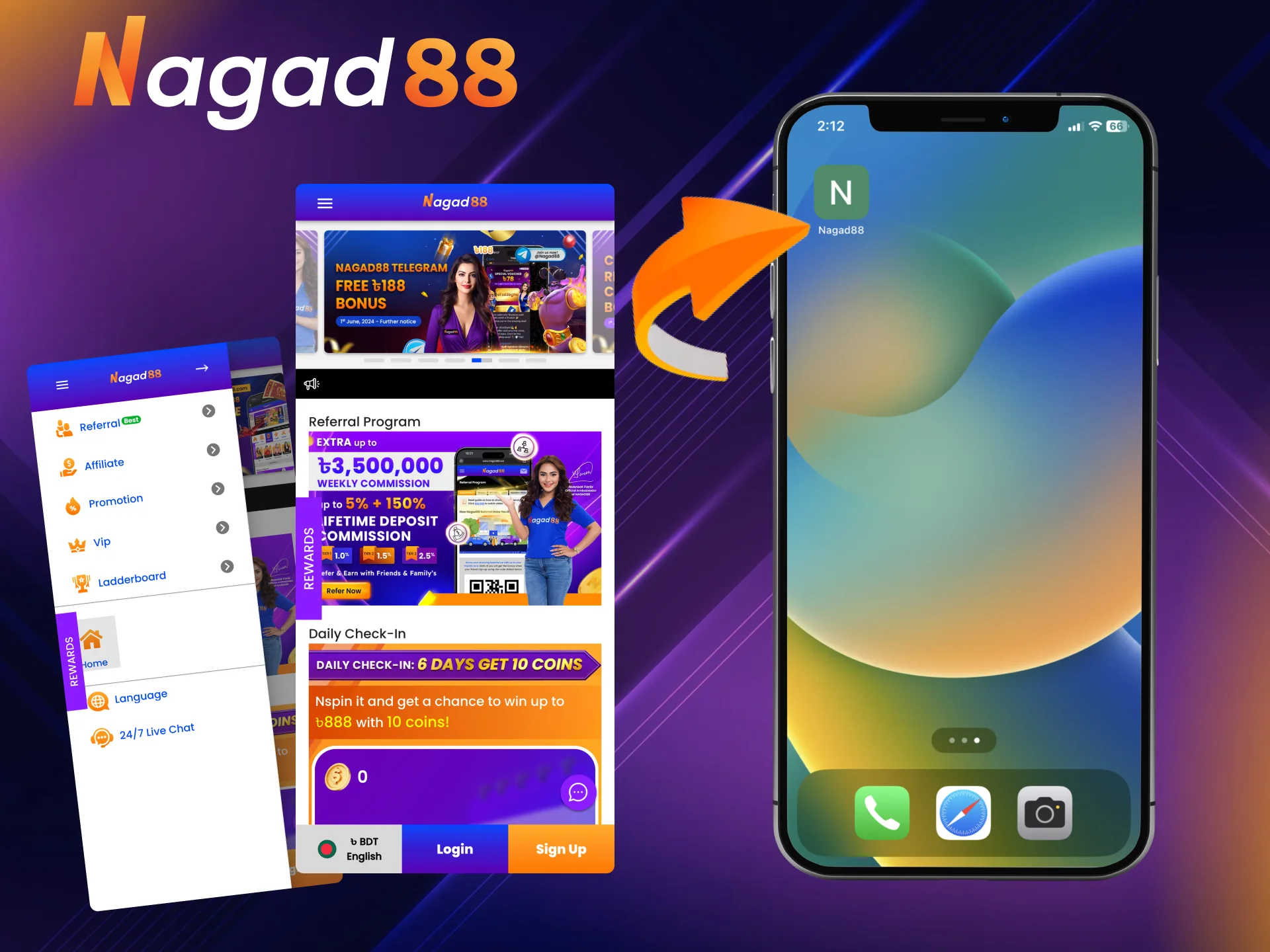 Nagad88 website app.