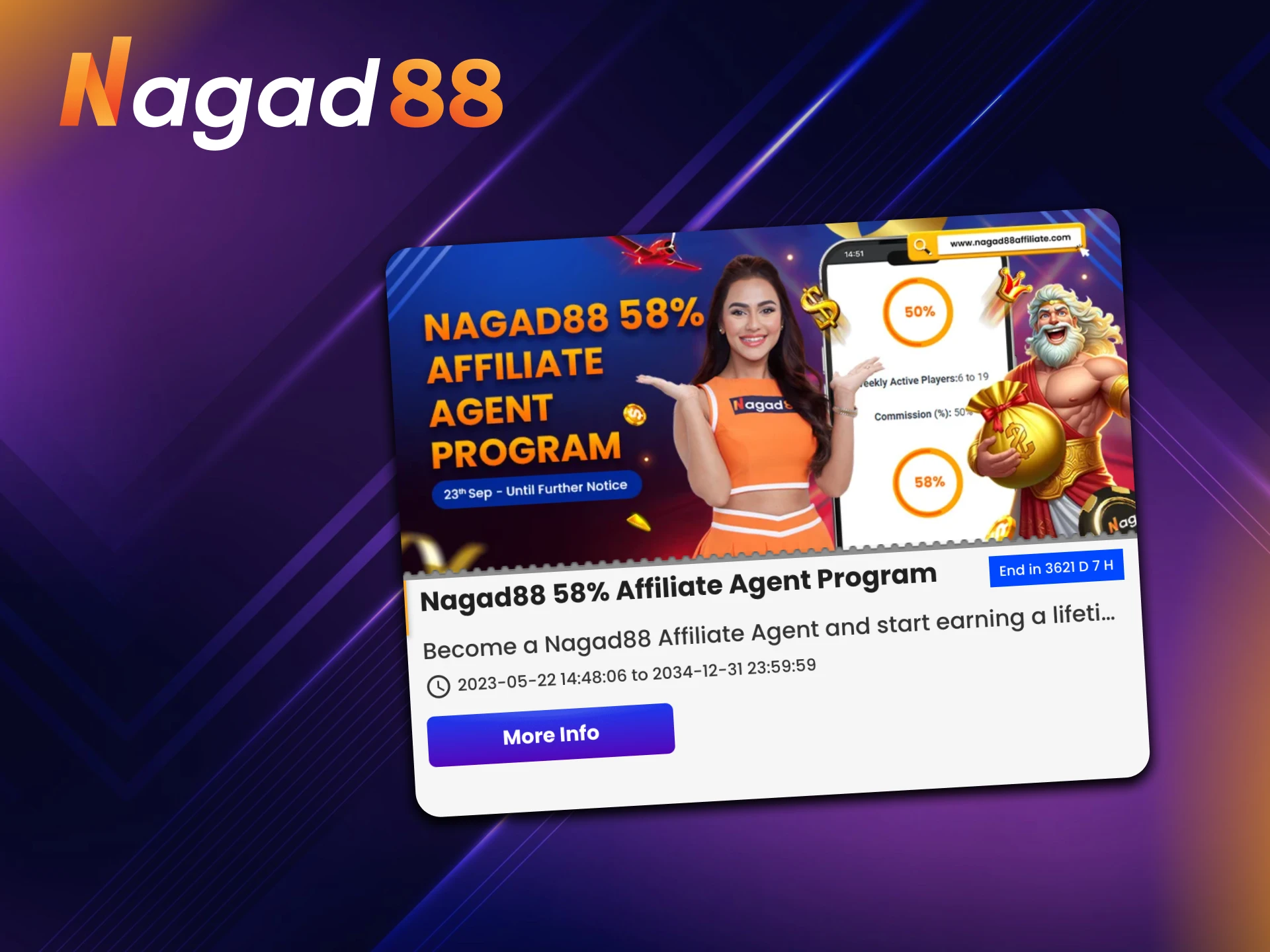 You can get extra reward for new Nagad88 affiliate.