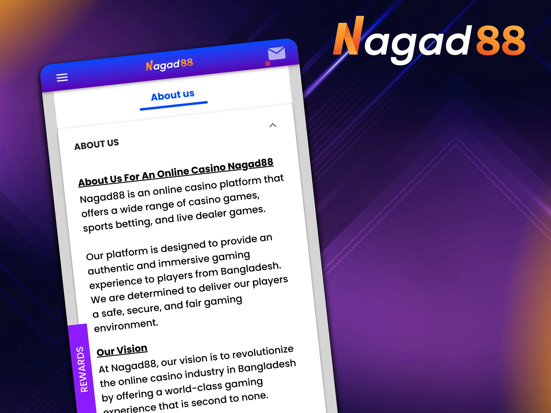 The Nagad88 app is licensed by Curaçao 5536/JAZ.