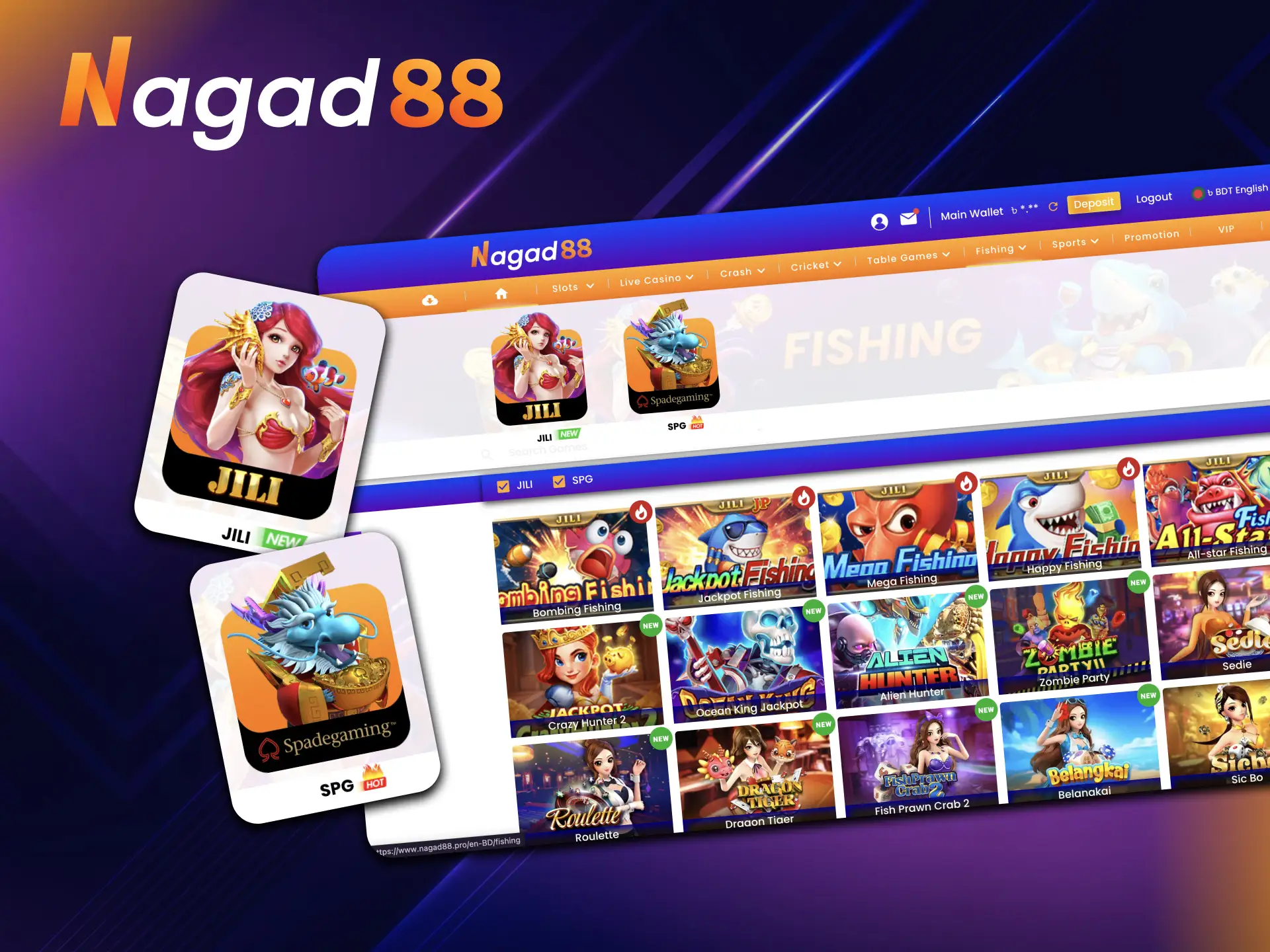 Get benefits at Nagad88 for playing fishing games.