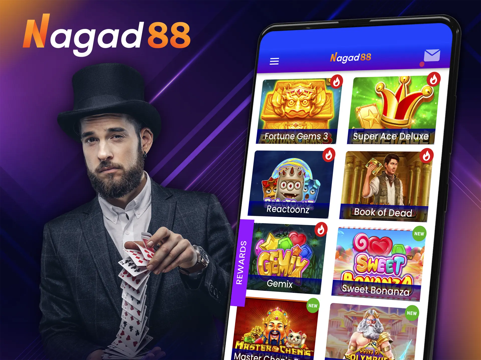 Nagad88's wide selection of slots and casino games will help you choose the best one and succeed.