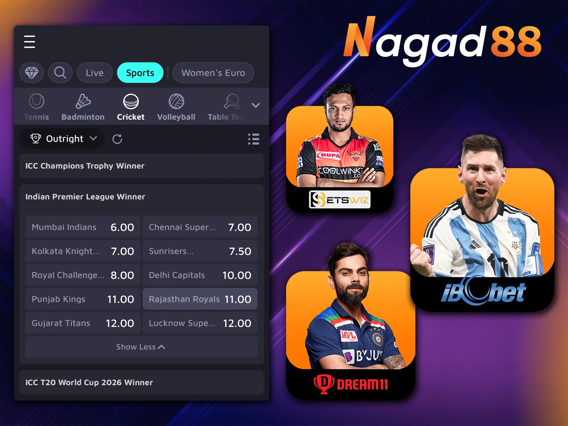 Learn about the pros of bookmaker Nagad88 and how they can help you when betting on IPL.