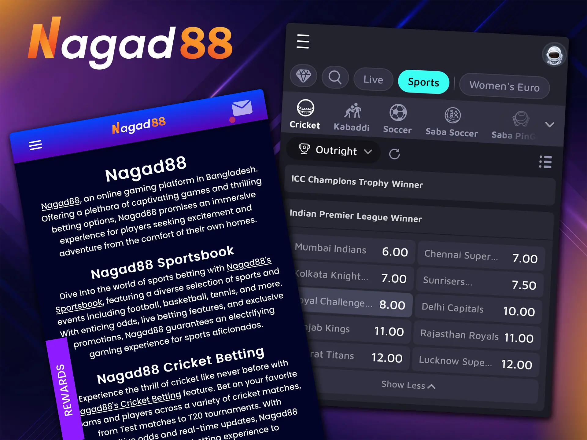 Show your skills and knowledge when betting on IPL matches available at Nagad88 bookmaker.