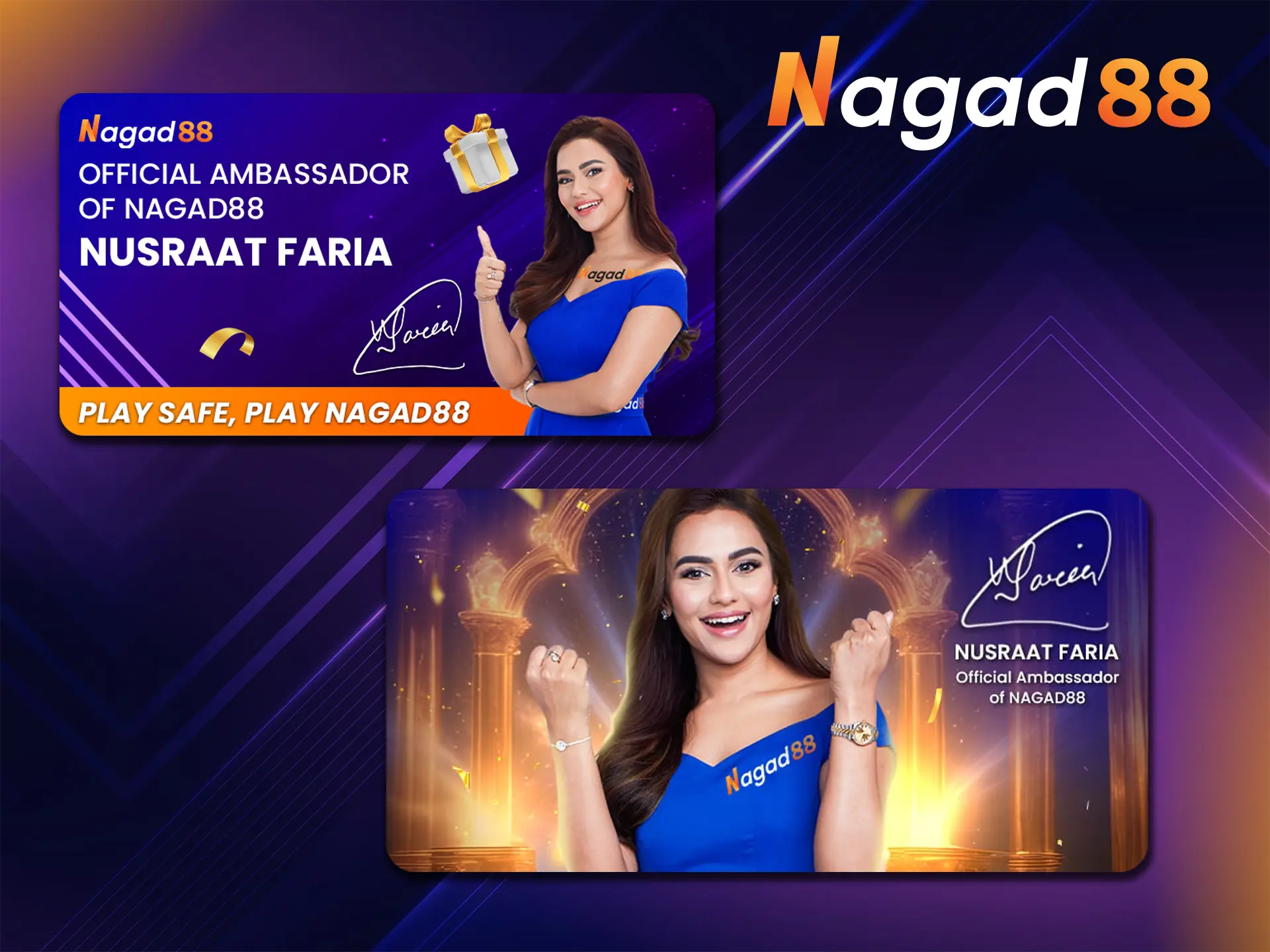 World star Nusraat Faria represents Nagad88 which speaks volumes about the stability and credibility of the casino.