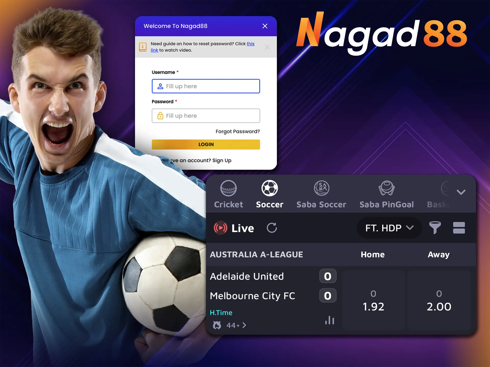 At Nagad88 you can bet on a multitude of sporting events with just a few clicks.