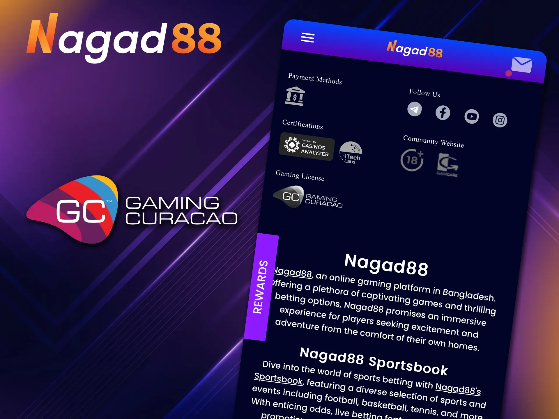 Nagad88 is a well-known casino with a positive history that guarantees you confidence and stability.