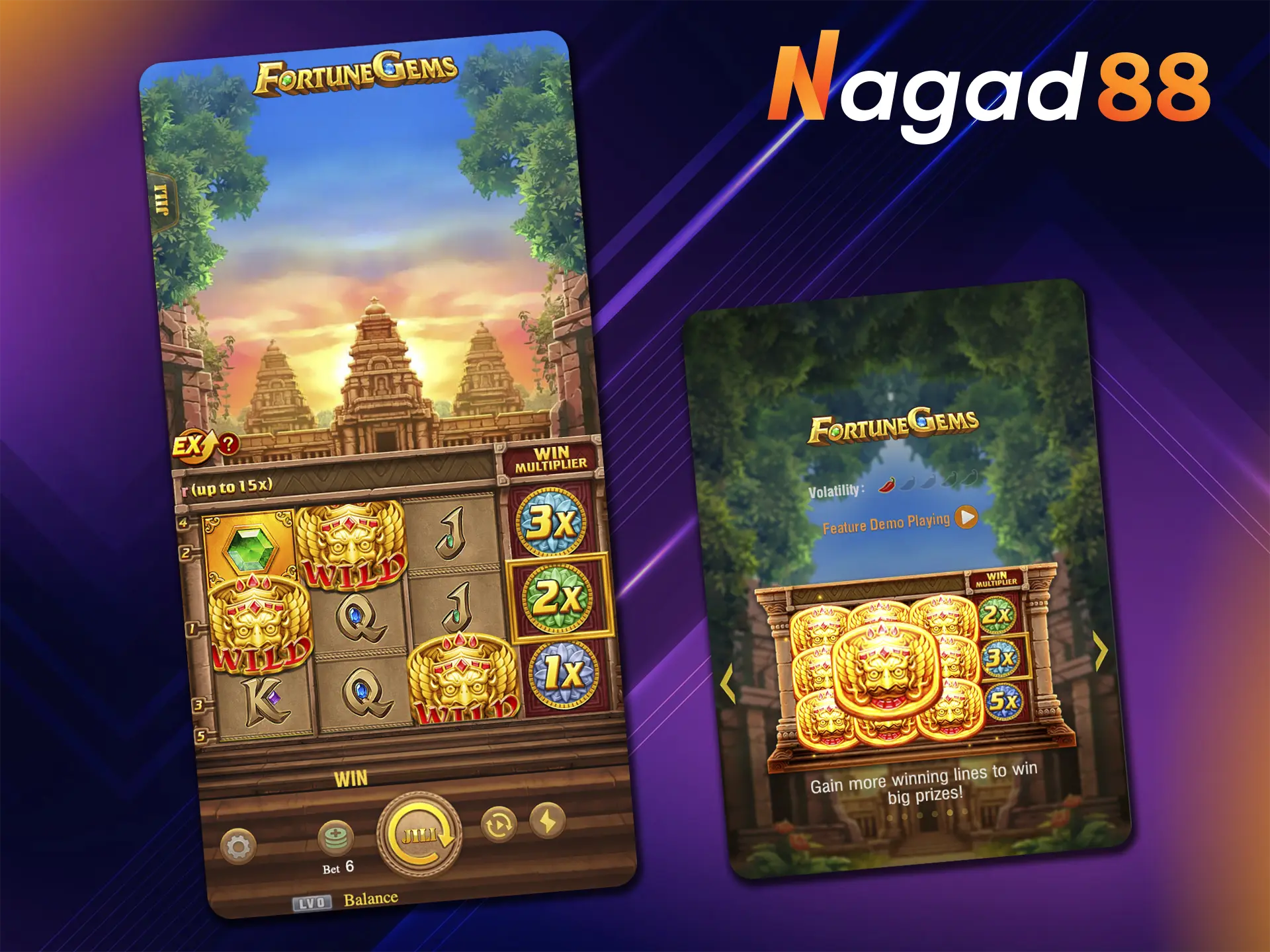 Colourful slot Fortune Gems from Nagad88 casino will give you unforgettable emotions and pleasure from the game.